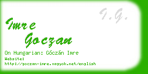 imre goczan business card